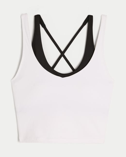 Hollister Brown Gilly Hicks Active Boost Layered Plunge Tank