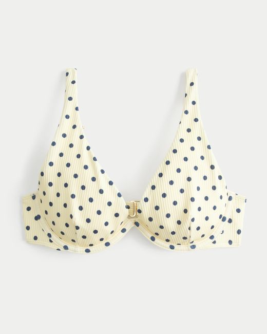 Hollister Metallic High Apex Ribbed Underwire Bikini Top