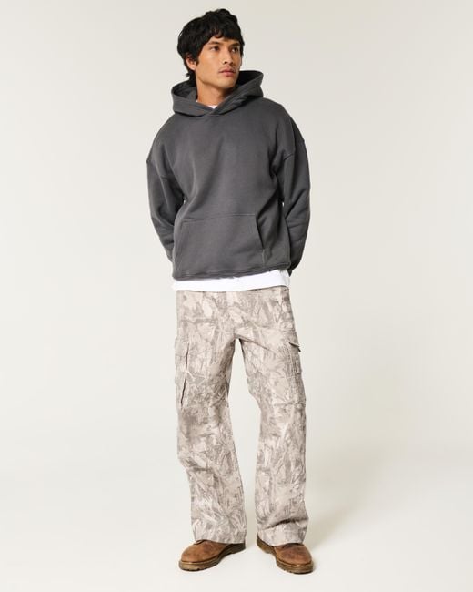 Hollister Super Baggy Cargohose mit Tarnmuster in Natural für Herren
