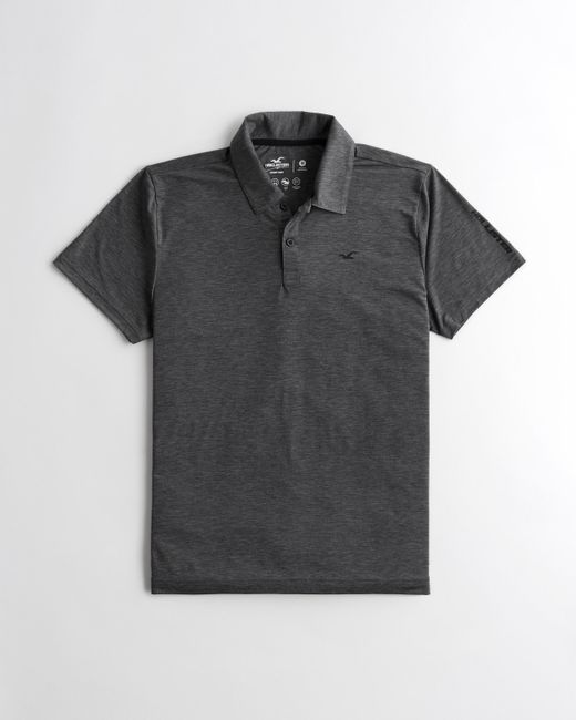 Hollister Logo Icon Sport Knit Polo in Grey for Men Lyst UK