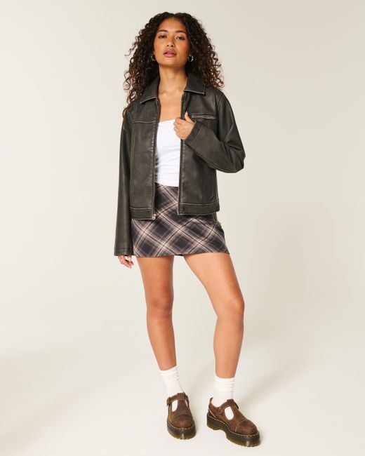 Hollister Gray High Rise Miniskort in A-Linie