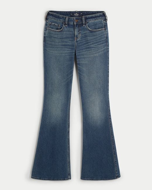 Hollister Blue Low-rise Dark Wash Vintage Flare Jeans