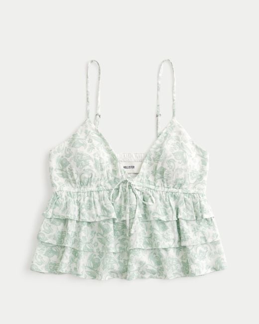 Hollister White Easy Tiered Blouse