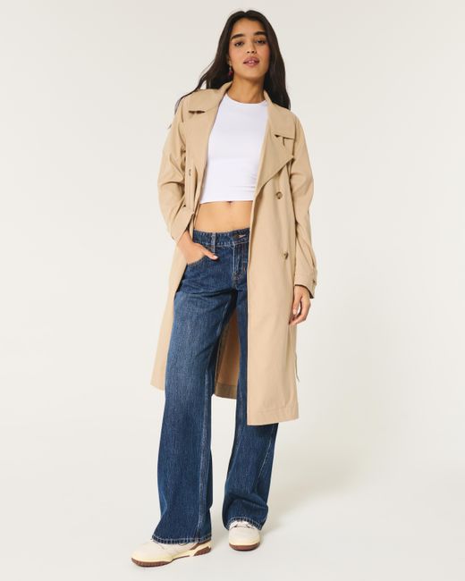 Hollister Natural Lightweight Trench Coat