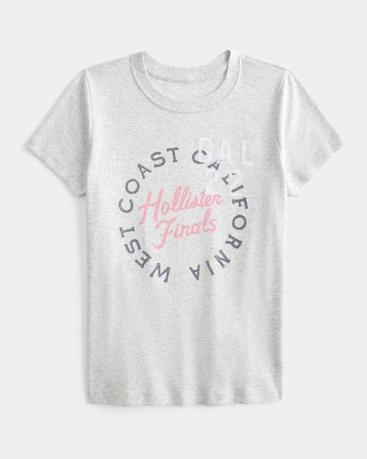 Hollister White California Logo Graphic Baby Tee