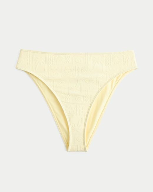 Hollister Yellow Curvy High-waist Jacquard Cheeky Bikini Bottom