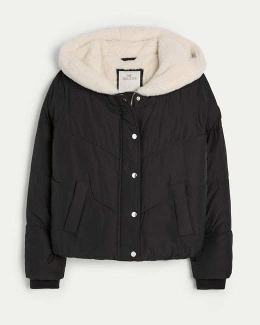 Hollister Black Cozy-lined Puffer Jacket