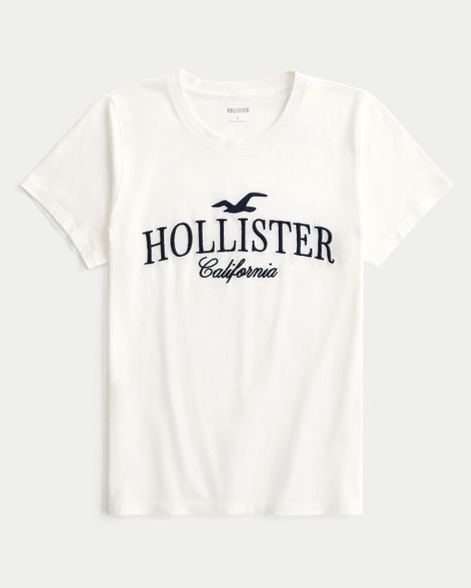 Hollister Natural Easy Logo Graphic Tee