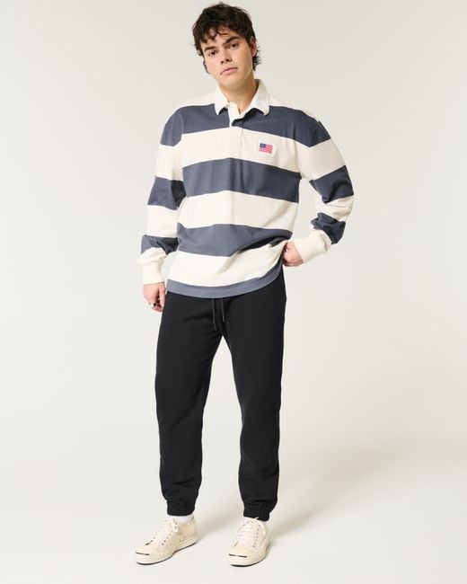 Hollister Blue Relaxed Fleece Joggers for men
