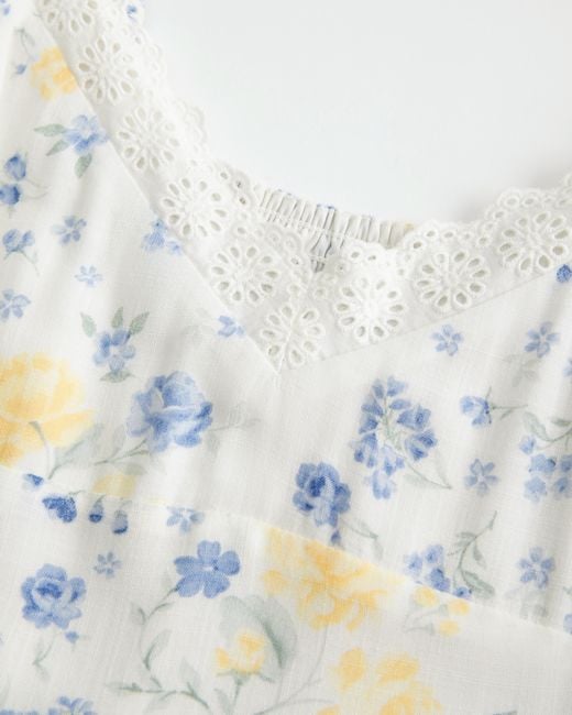 Hollister White Short-sleeve Midi Dress