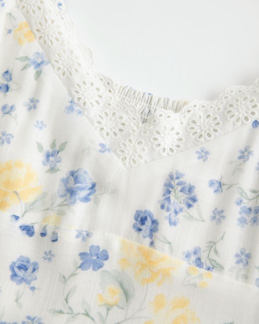 Hollister White Short-sleeve Midi Dress