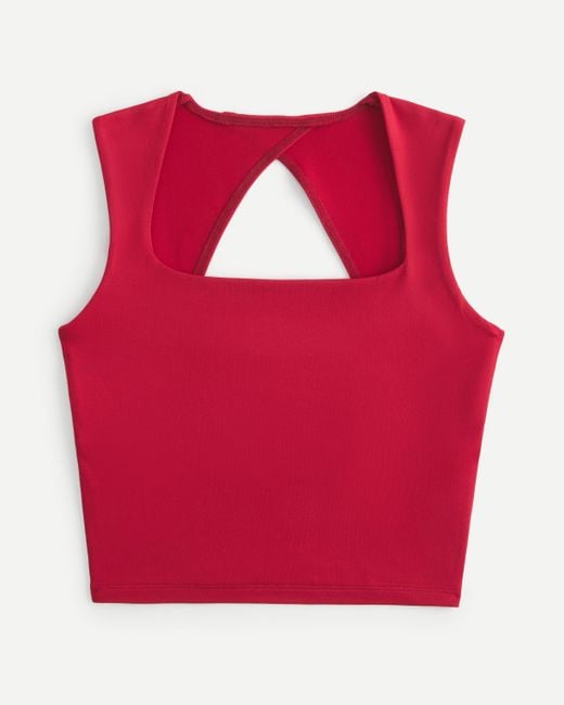 Hollister Red Soft Stretch Seamless Fabric Open Back Top