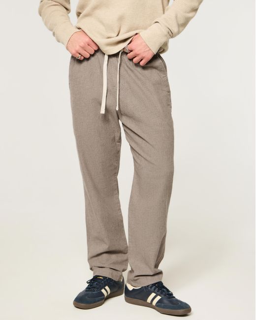 Hollister Gray Linen-blend Loose Pull-on Pants for men