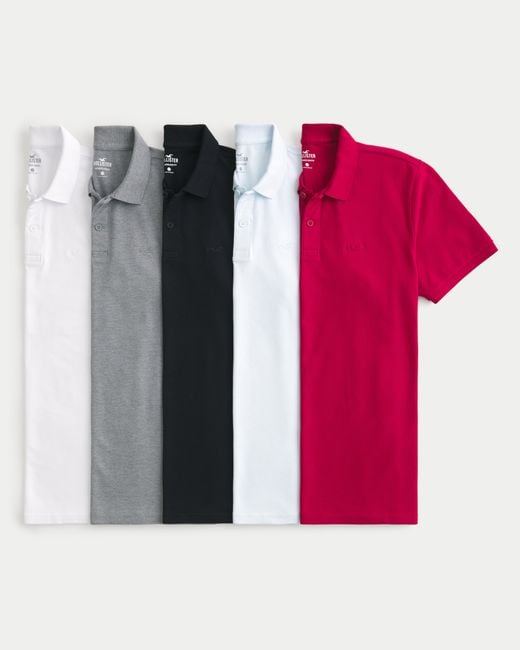 Hollister Black Icon Polo 5-pack for men