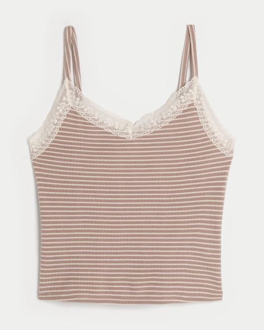 Hollister Natural Gilly Hicks Waffle Lace Cami