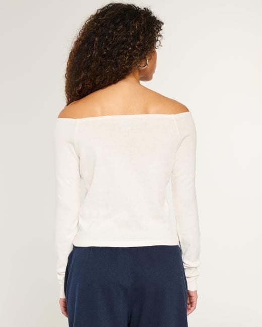 Hollister White Easy Off-the-shoulder London Graphic Tee
