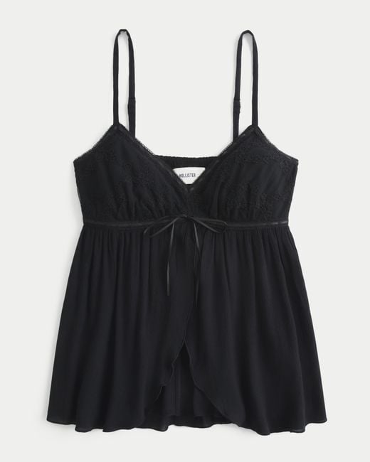 Hollister Black Easy Flyaway Babydoll Tank