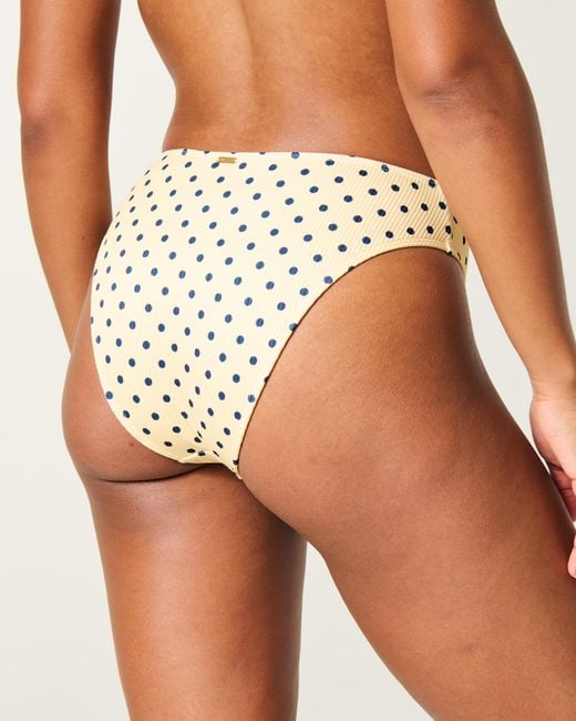 Hollister Metallic Curvy High-leg High-waist Ribbed Cheeky Bikini Bottom