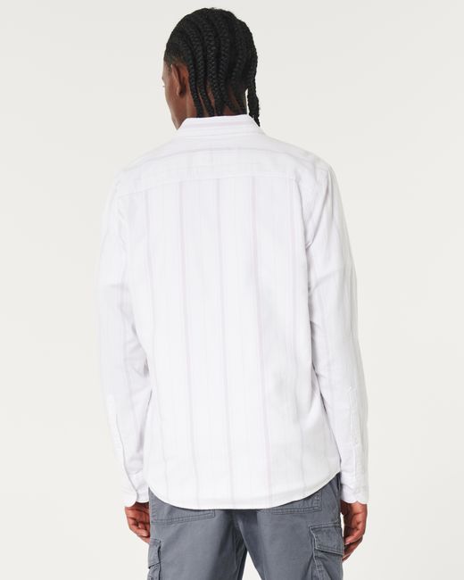 Hollister White Long-sleeve Oxford Shirt for men