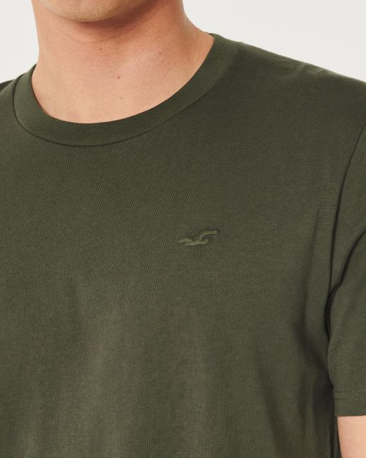 Hollister Baumwoll-T-Shirt mit Rundhalsausschnitt und Symbol in Green für Herren