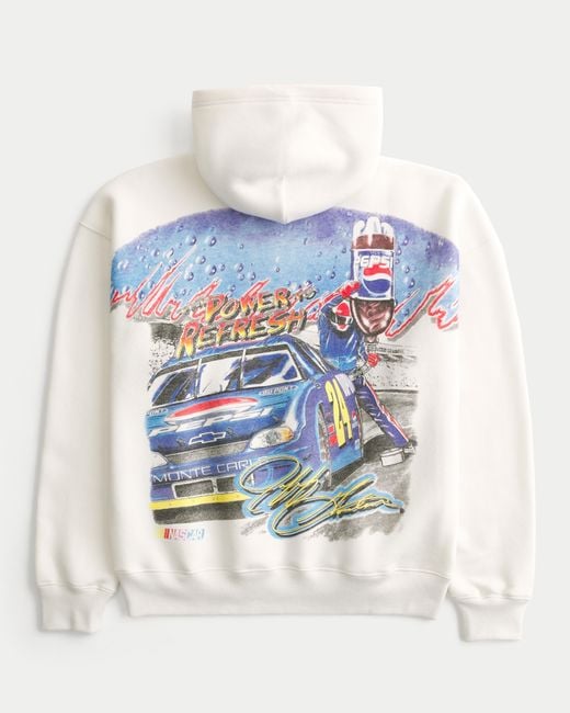 Hollister Blue Boxy Pepsi Nascar Racing Graphic Hoodie for men
