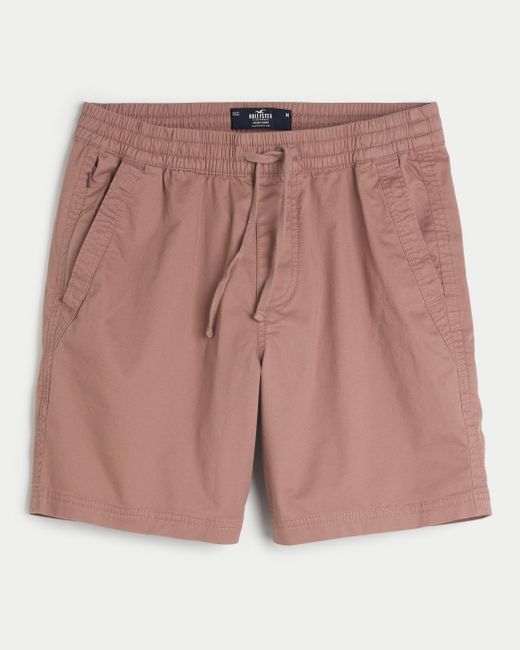 Hollister Pink Twill Pull-on Shorts 7" for men
