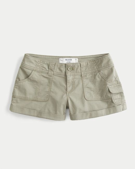 Hollister Natural Low-rise Twill Mini Utility Shorts
