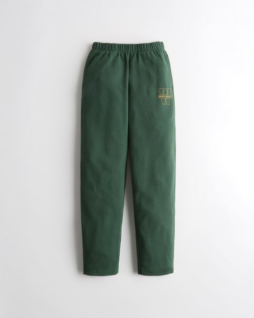 Hollister Green Ultra High-rise Graphic Dad Sweatpants
