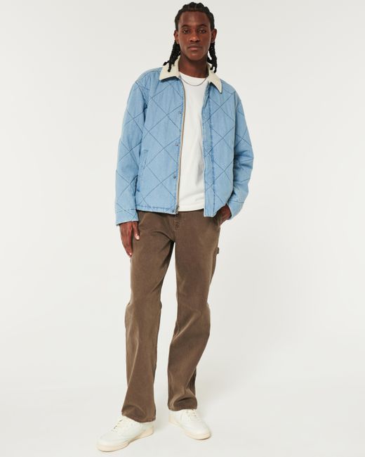 Hollister Gesteppte Workwear-Jeansjacke in Blue für Herren