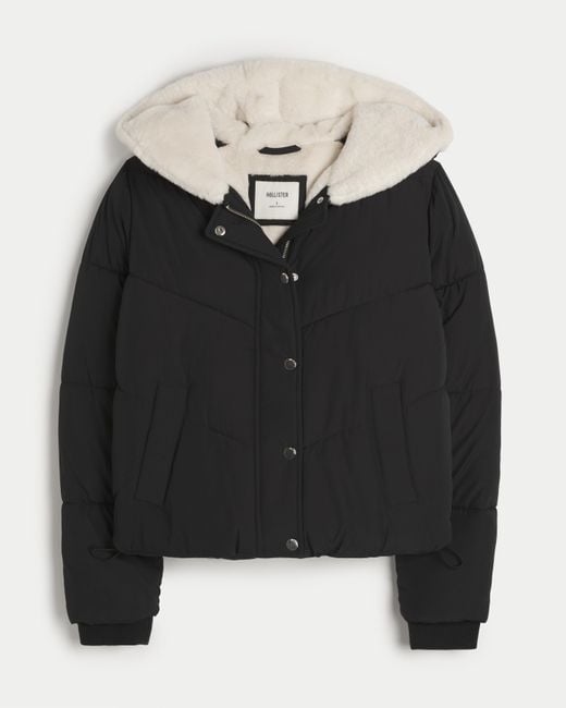 Hollister Black Ultimative Winterjacke mit kuscheligem Futter