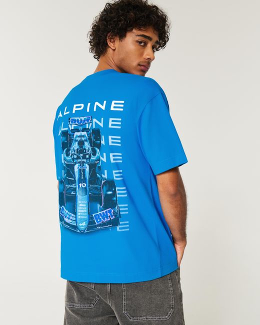 Hollister Schweres, kastiges Tee mit BWT Alpine F1 Team-Grafik in Blue für Herren