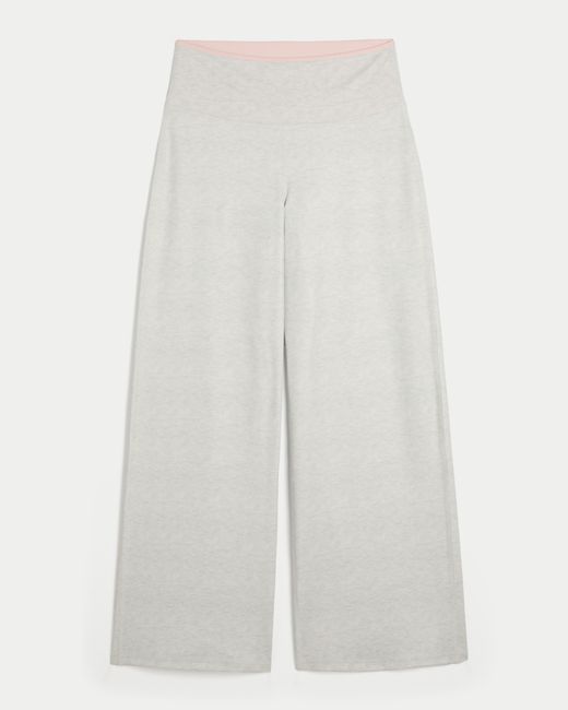Hollister White Gilly Hicks Active Recharge Foldover Wide-leg Pants