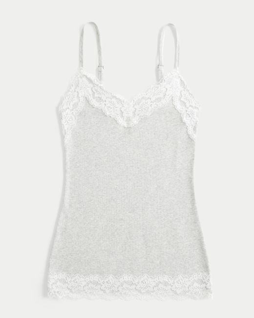 Hollister White Lace Trim Cami