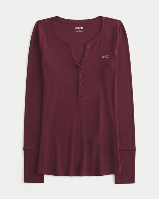 Hollister Purple Icon Henley