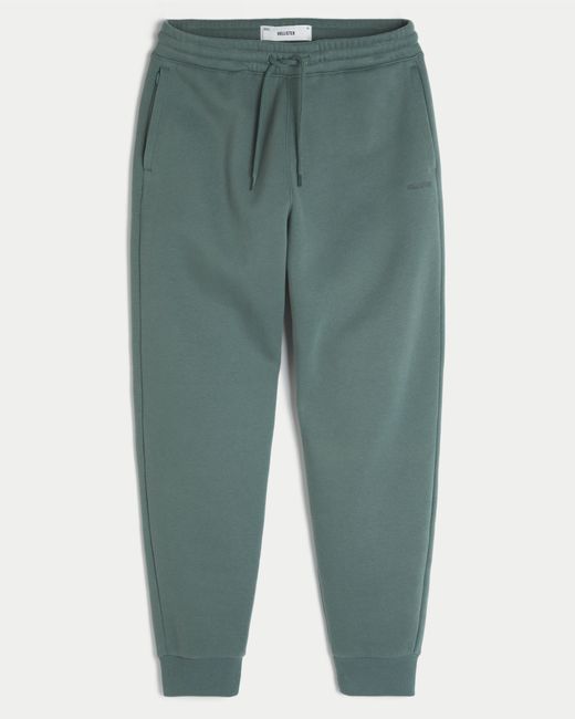 Hollister Green Relaxed Rib Fleece Joggers for men