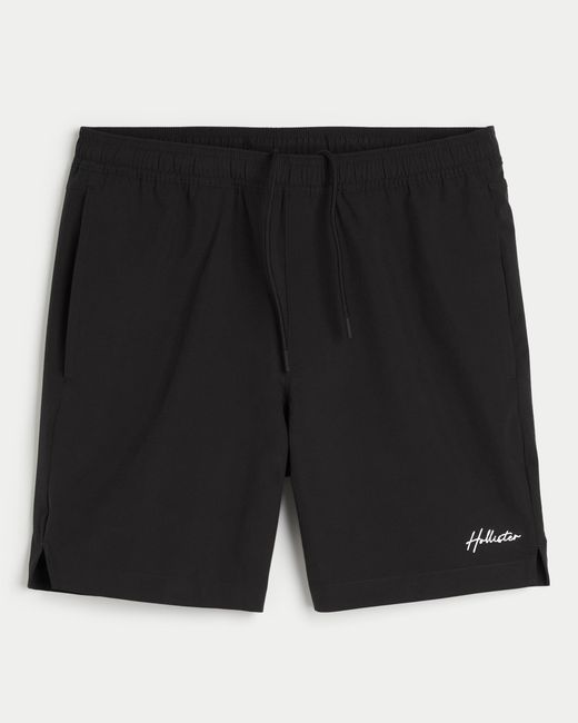 Hollister Black Hybrid Active Shorts 7" for men