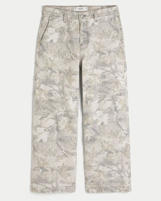 Hollister White Camo Super Baggy Jeans for men