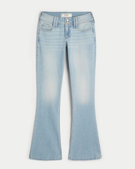 Hollister Blue Low-rise Light Wash Bootcut Jeans