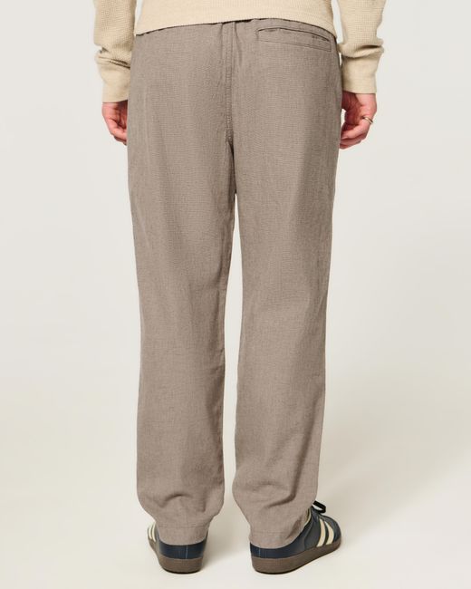 Hollister Gray Linen-blend Loose Pull-on Pants for men