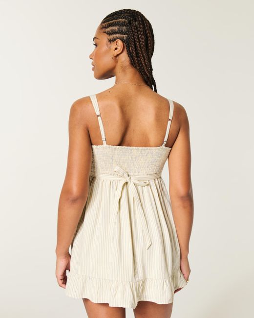 Hollister Natural Button Front Mini Dress