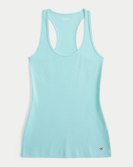 Hollister Blue Icon Racerback Tank