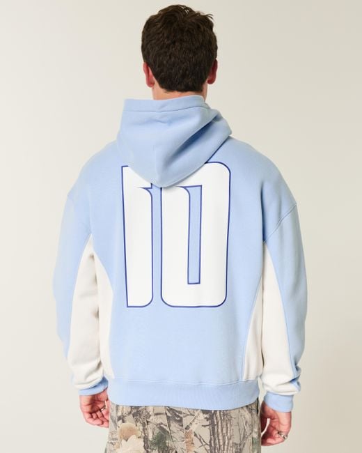 Hollister Blue Argentine Football Association Graphic Hoodie for men