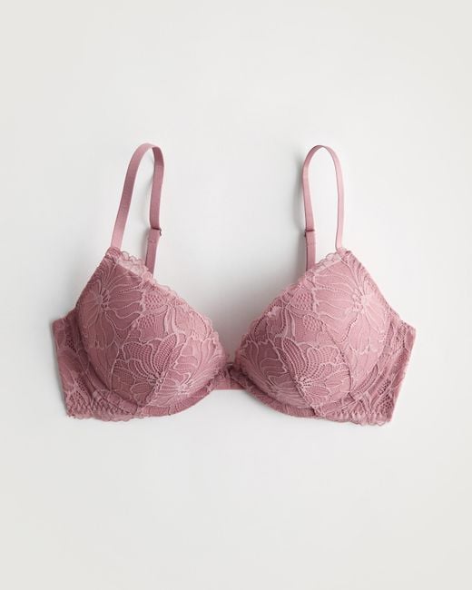 Hollister Pink Gilly Hicks Push-up-BH aus Spitze mit tiefem Ausschnitt