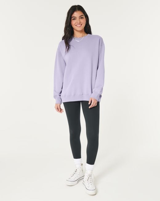Hollister Purple Oversized Sweatshirt mit Rundhalsausschnitt