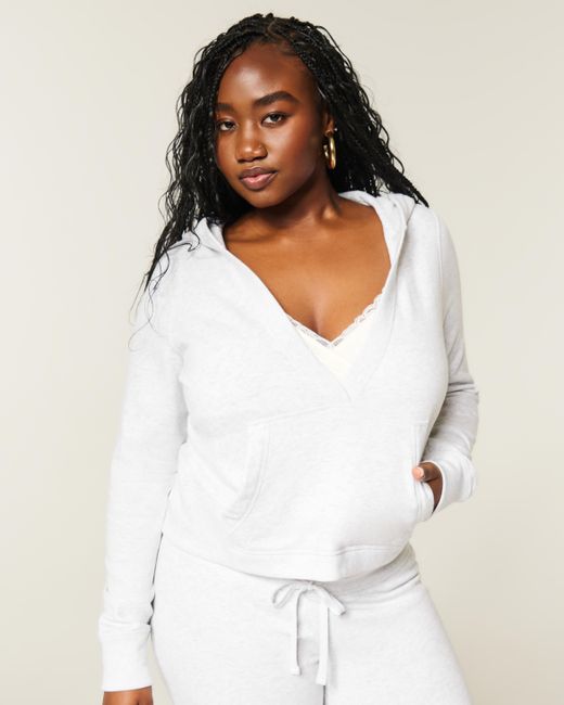Hollister Blue Easy V-neck Hoodie