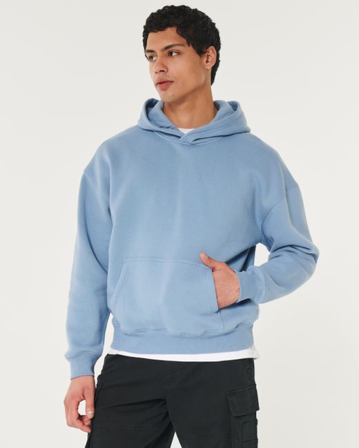 Hollister Blue Boxy Hoodie for men