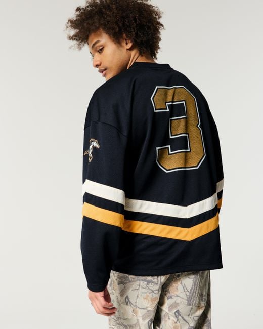 Hollister Baggy Hockeytrikot mit Westside Mustangs-Grafik in Blue für Herren