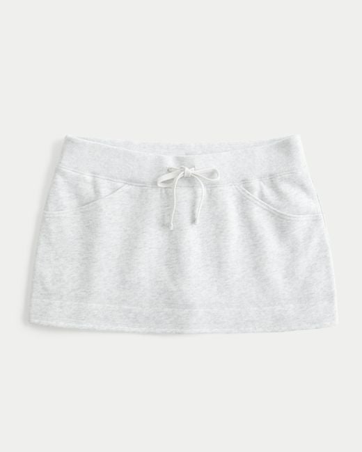 Hollister White Low-rise Fleece Mini Skort