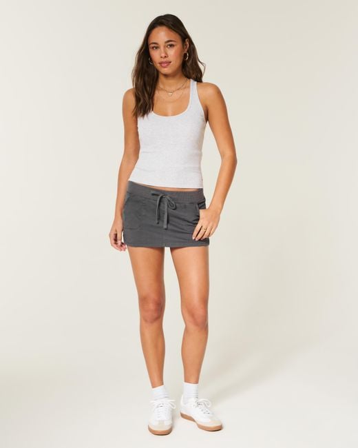 Hollister Gray Hollister Remi Ultra Low-rise Poplin Micro Mini Skort