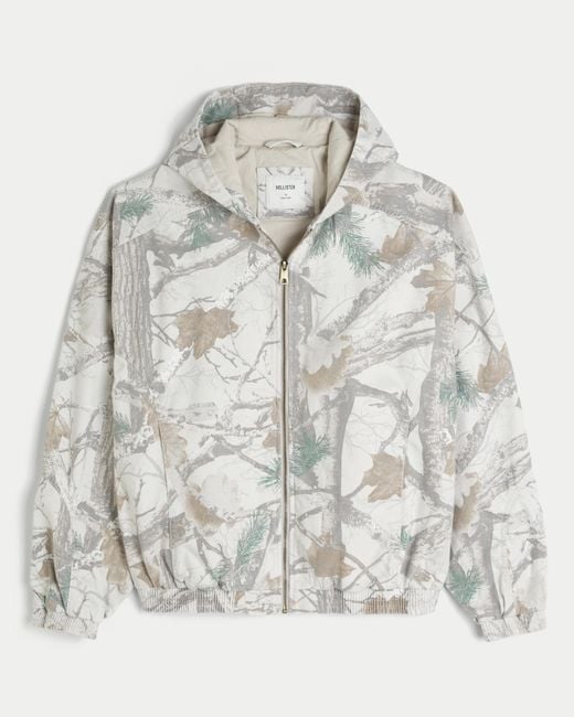 Hollister Gray Camo Skater Jacket for men
